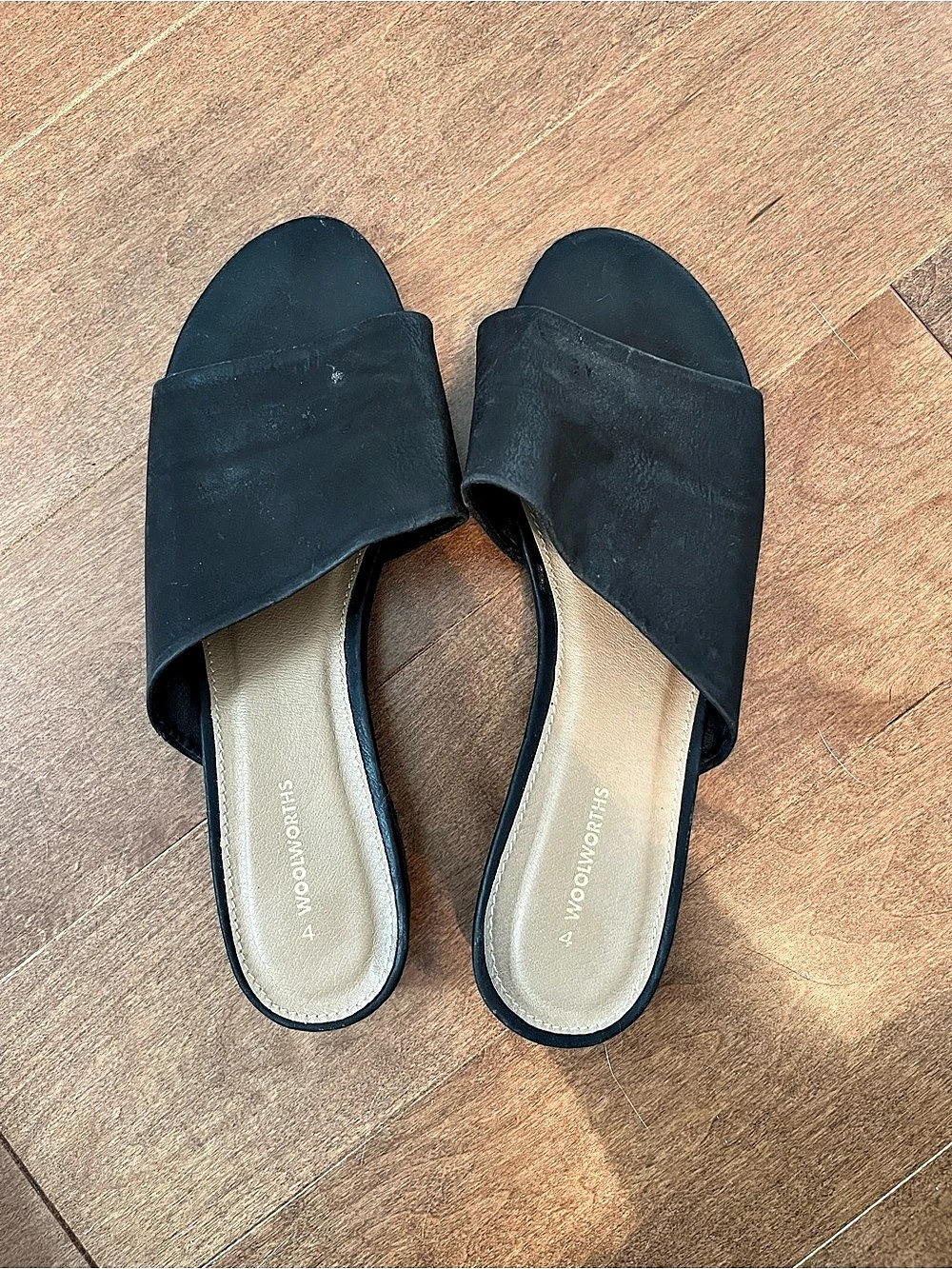 Woolworths Black Slide Sandals US 7
